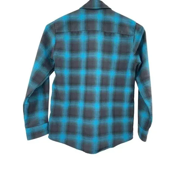 Dixxon Flannel Co Shirt Youth Division Pearl Snap Shadow Plaid Youth Size Medium - Picture 5 of 11